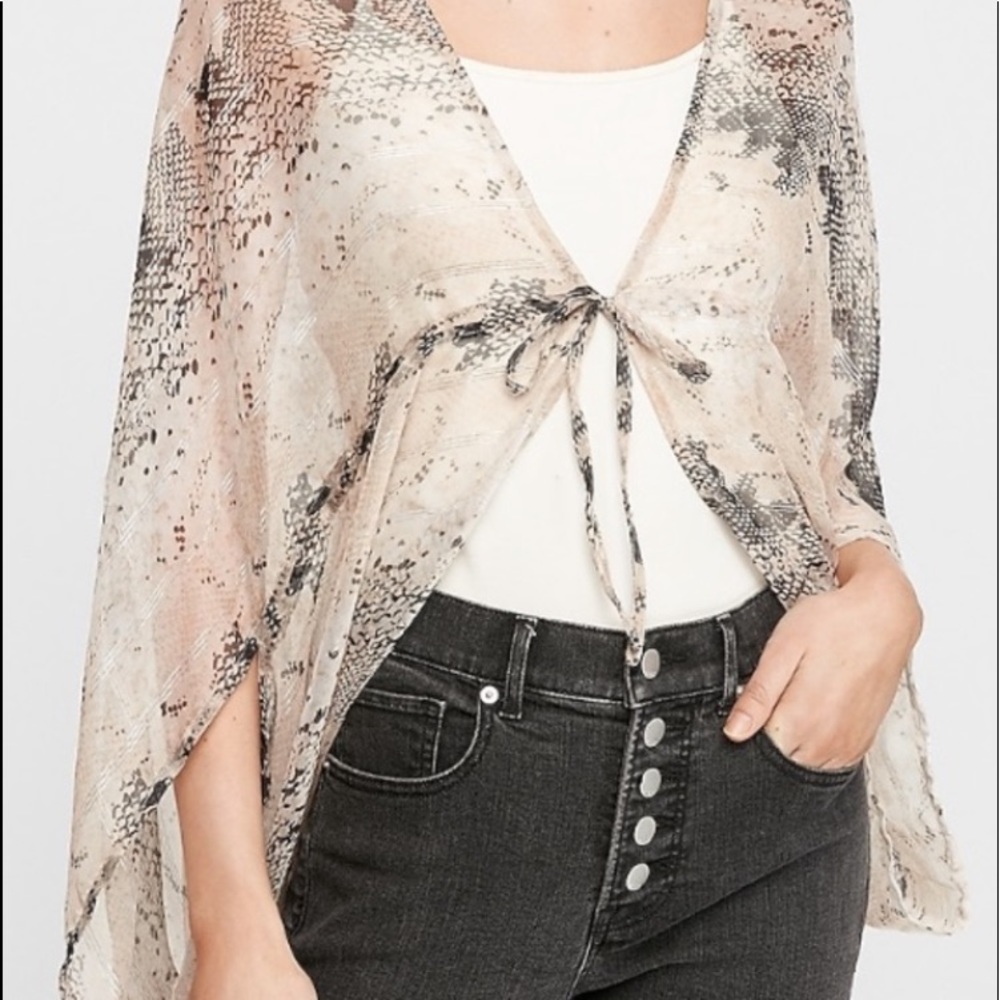 Express snakeskin print cocoon cover up